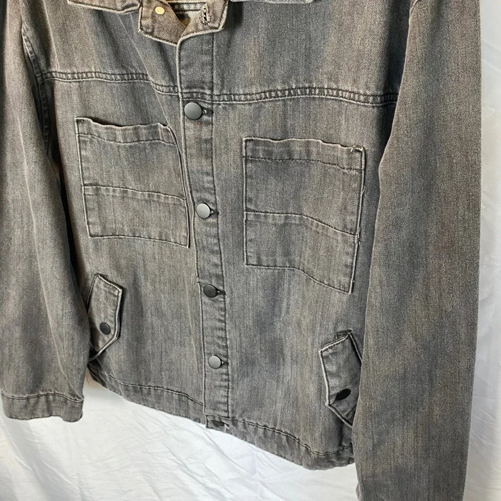 Original Use Men's Jean Jacket‎ Large Washed Black Denim Cotton Blend Casual